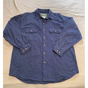 Field & Stream Flannel Shirt Mens XL Blue‎ Heavyweight Hunting Fishing Camping